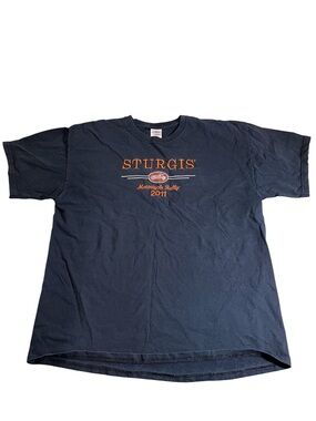 Gildan STURGIS Motorcycle Rally 2011 Navy Tee with Orange Logo
XL
